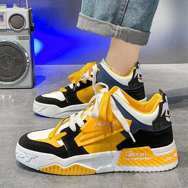 2023 New Winter Platform Men's Skateboard Shoes Streetwear Yellow High Top Sneakers For Men Fashion Outdoor Women's Sports Shoes