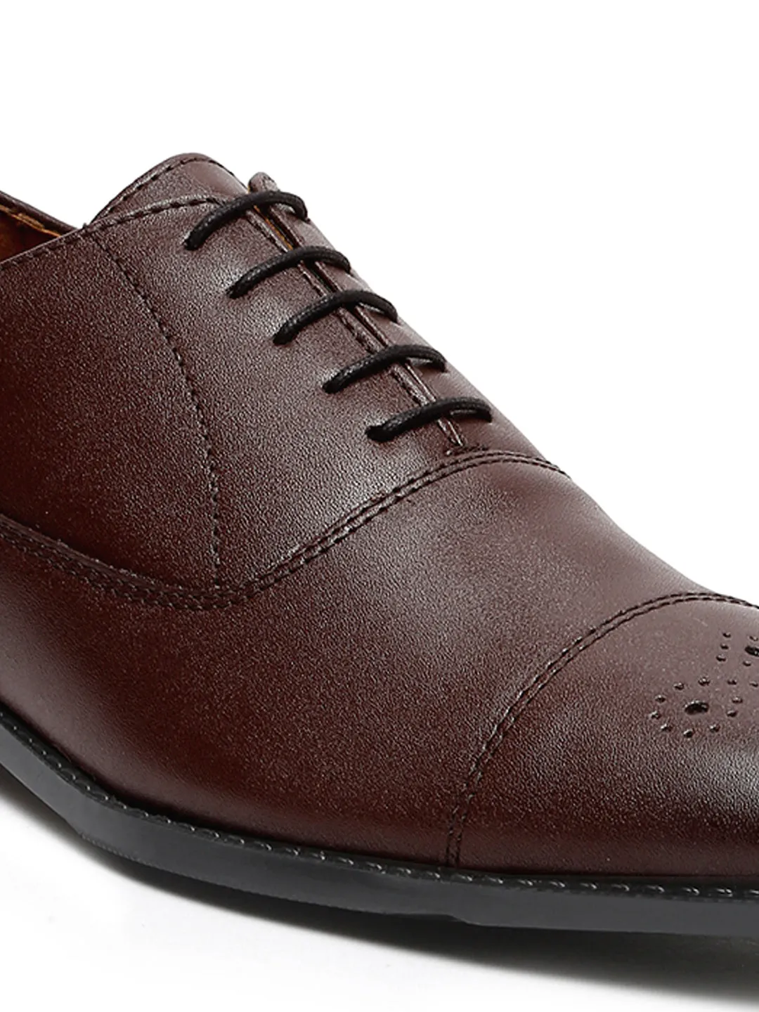 Brunette Brown Captoe Style Comfortable Laceups for Men