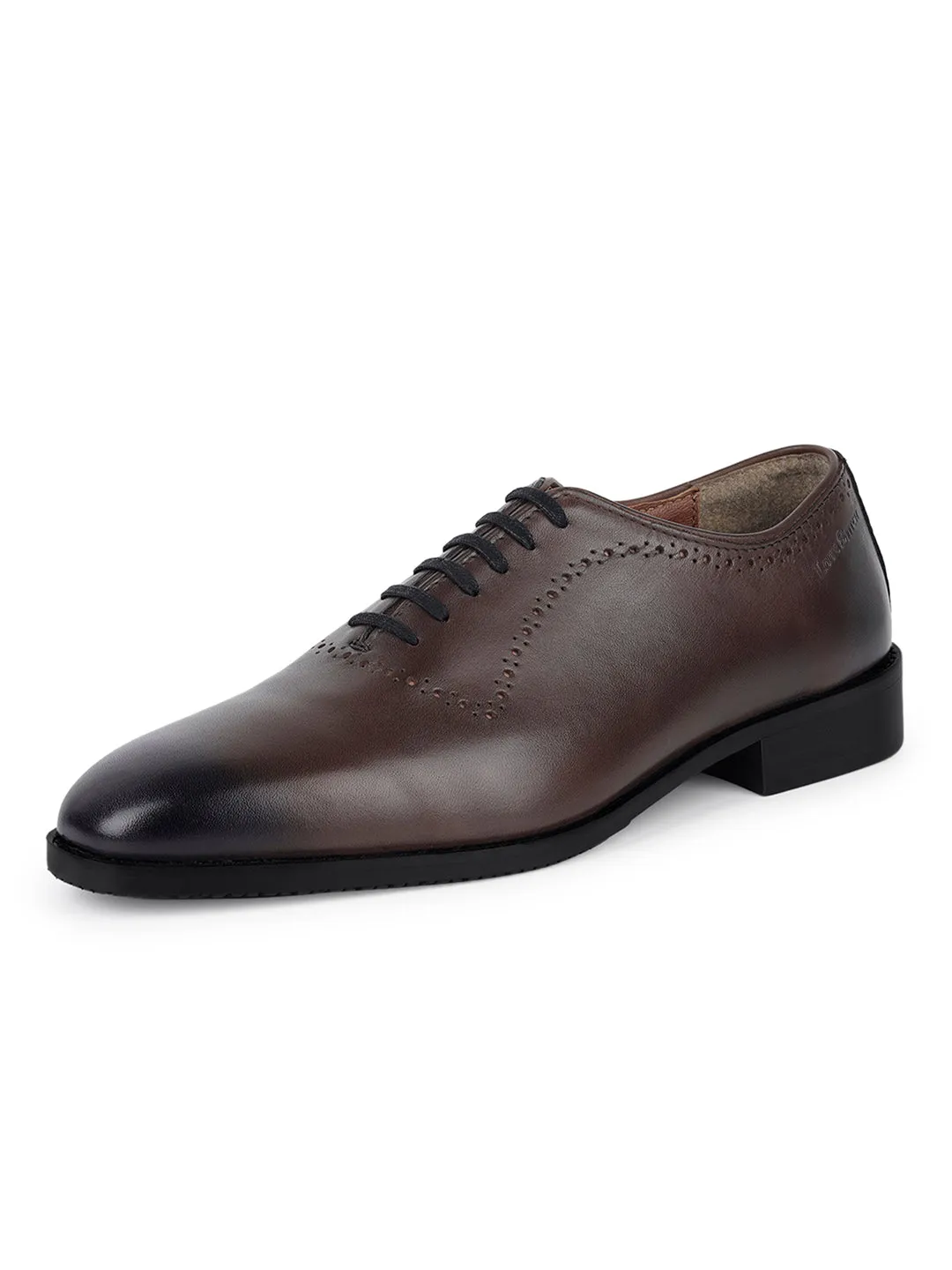 Brunette Brown Egyptian Crust Leather Derby Style Comfortable Laceup Shoes