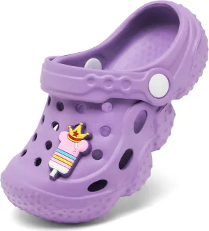 ChayChax Kid's Garden Clogs Cute Slides Sandals Toddlers Beach Pool Shower Shoes with Non-Slip Sole