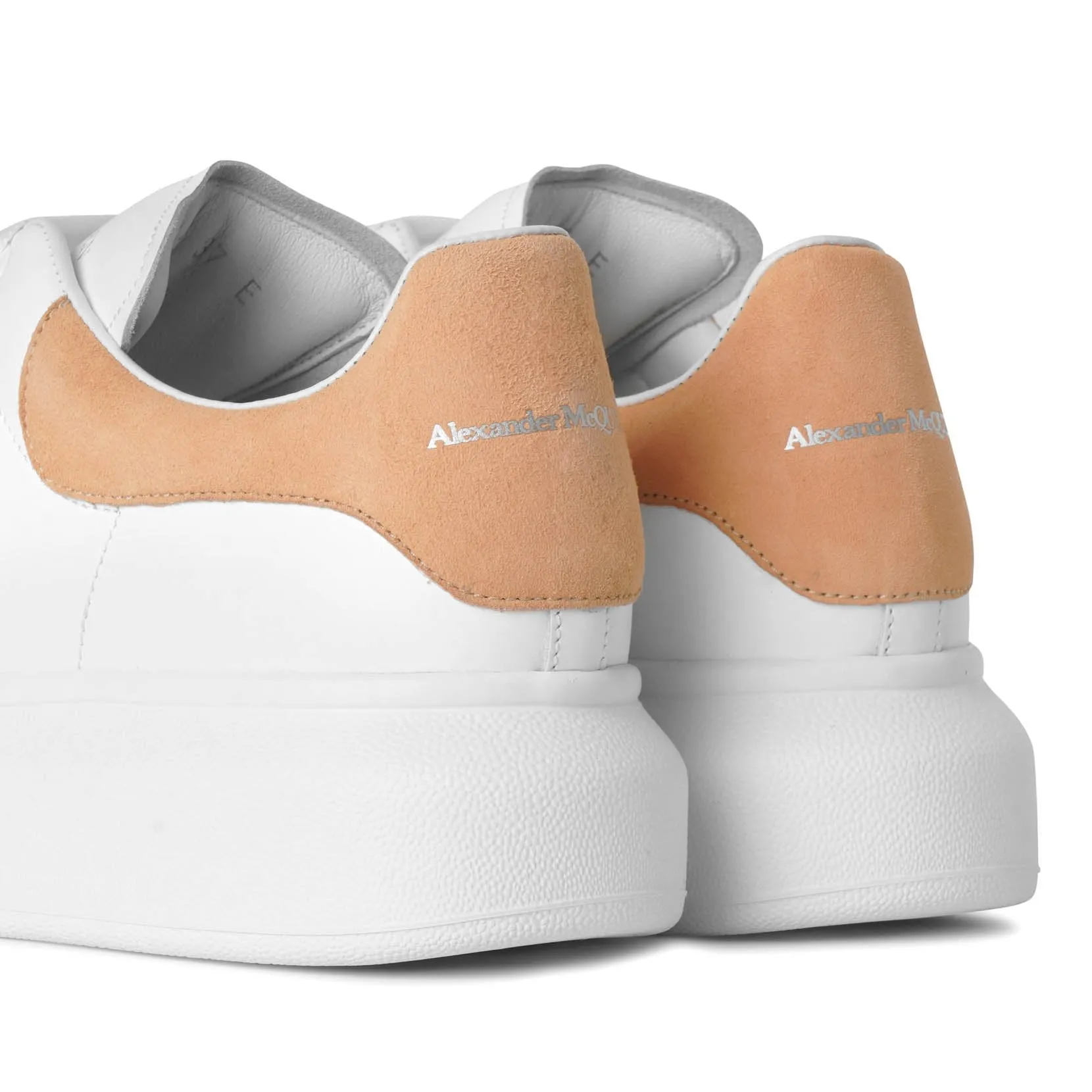 Classic white and beige leather sneakers