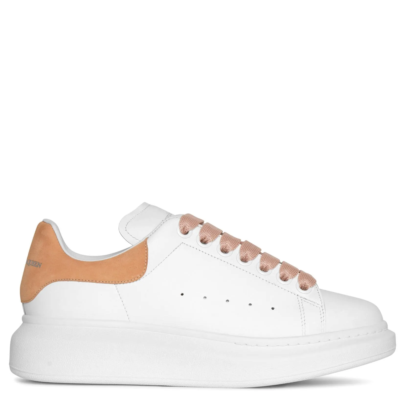Classic white and beige leather sneakers