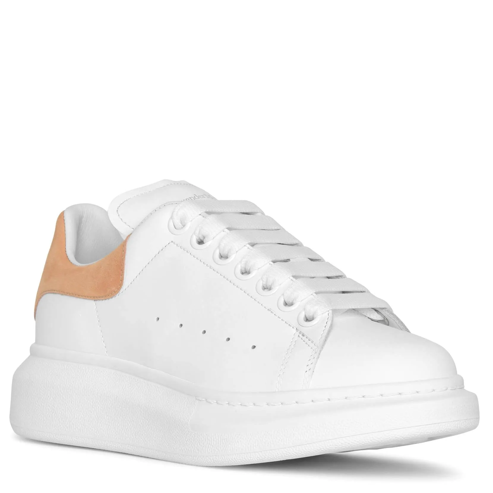 Classic white and beige leather sneakers