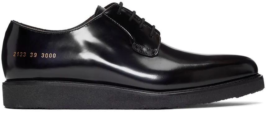 Common Projects Black Shine Derbys