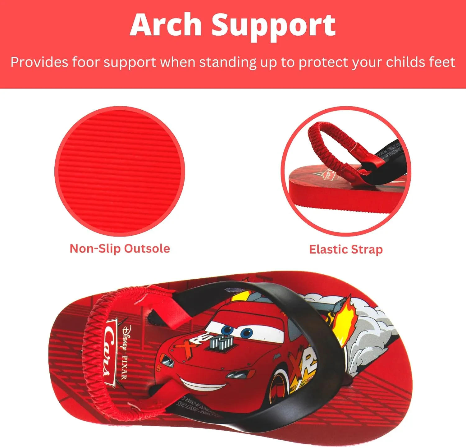 Disney Girls Boys Character Flip Flops Sandals Kids Water Shoes - Minnie Mickey Moana Toy Story Frozen Cars Encanto Princess Thong Beach Slides Slip On Quick Dry (Toddler-Little Kid)