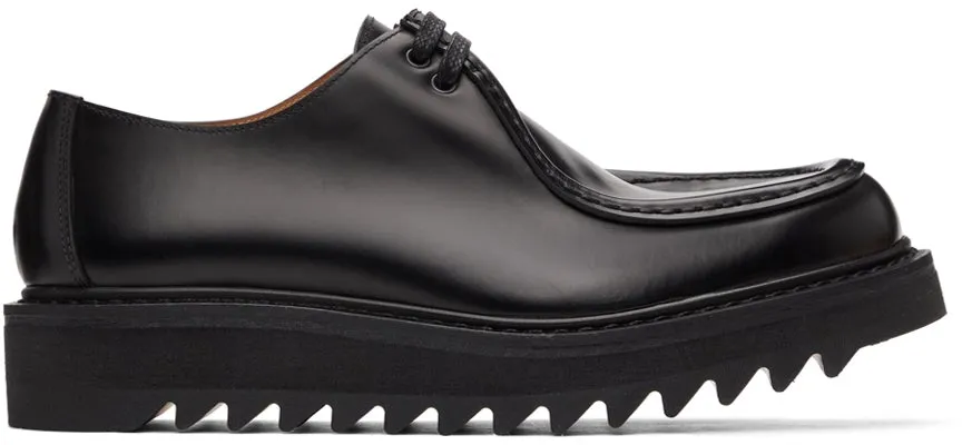 Dries Van Noten Black Polished Lace-Up Derbys