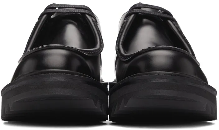 Dries Van Noten Black Polished Lace-Up Derbys