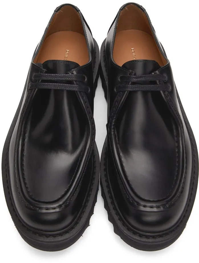 Dries Van Noten Black Polished Lace-Up Derbys