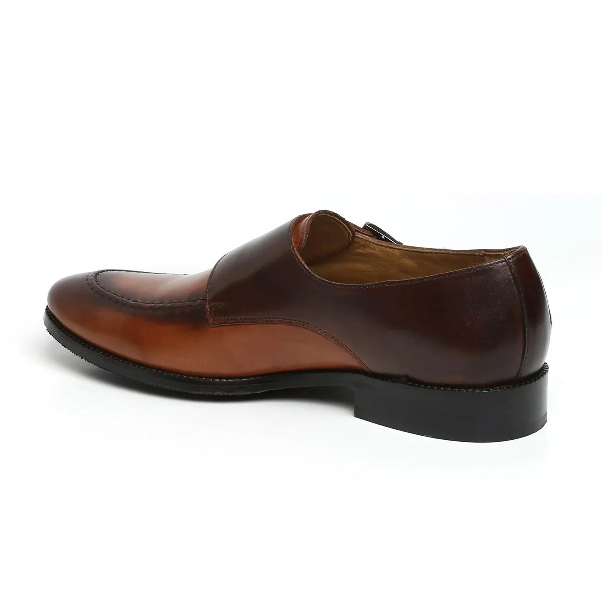 Dual Tone Tan-Brown Contrasting Double Monk Shoes