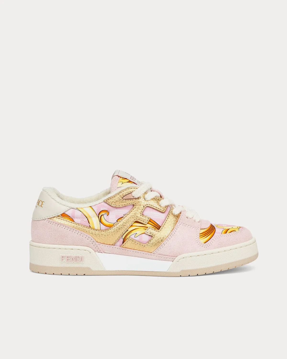 Match Fendace Printed Pink Satin Low Top Sneakers