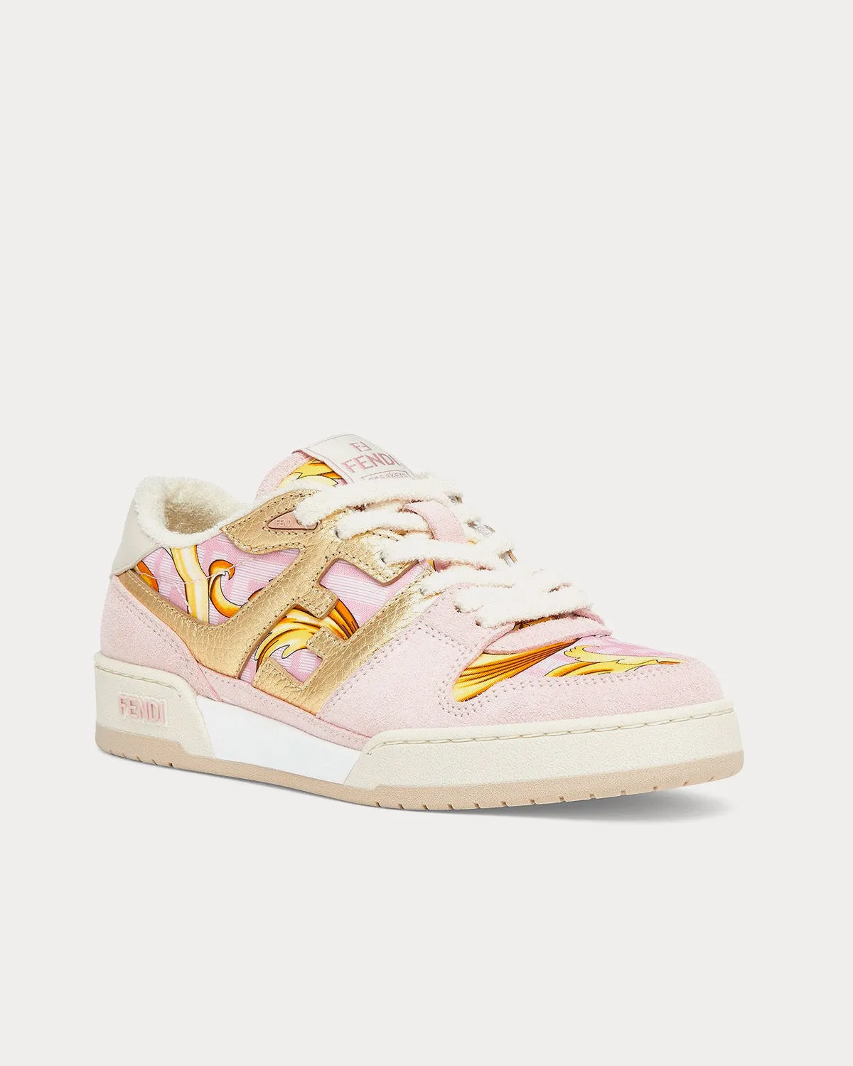 Match Fendace Printed Pink Satin Low Top Sneakers