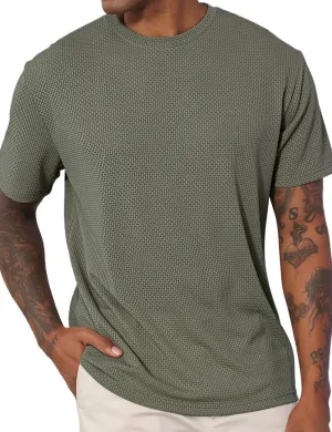 Men's Casual T-Shirts Knit Short Sleeve Crewneck Shirts Casual Stylish Knitted Pullover Tees Top