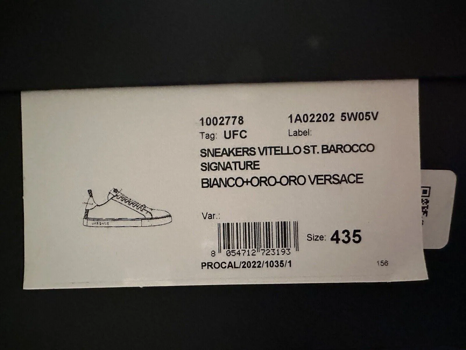 NIB $850 VERSACE Baroque Print White Leather Sneakers 10.5 US (43.5 Eu) 1002778