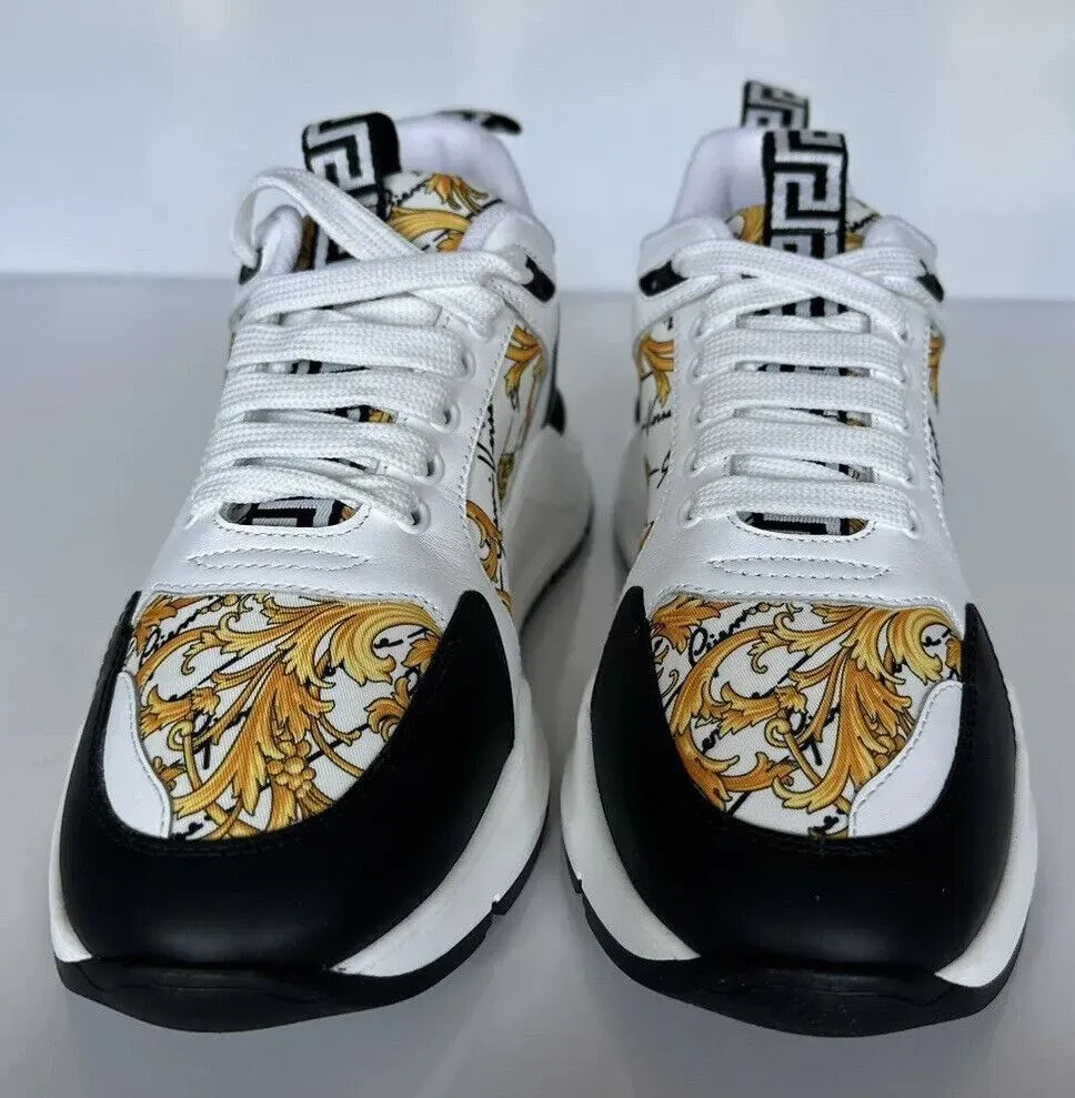 NIB $950 VERSACE Baroque Print White Sneakers Size 13 US (46 Euro) 1002781 IT