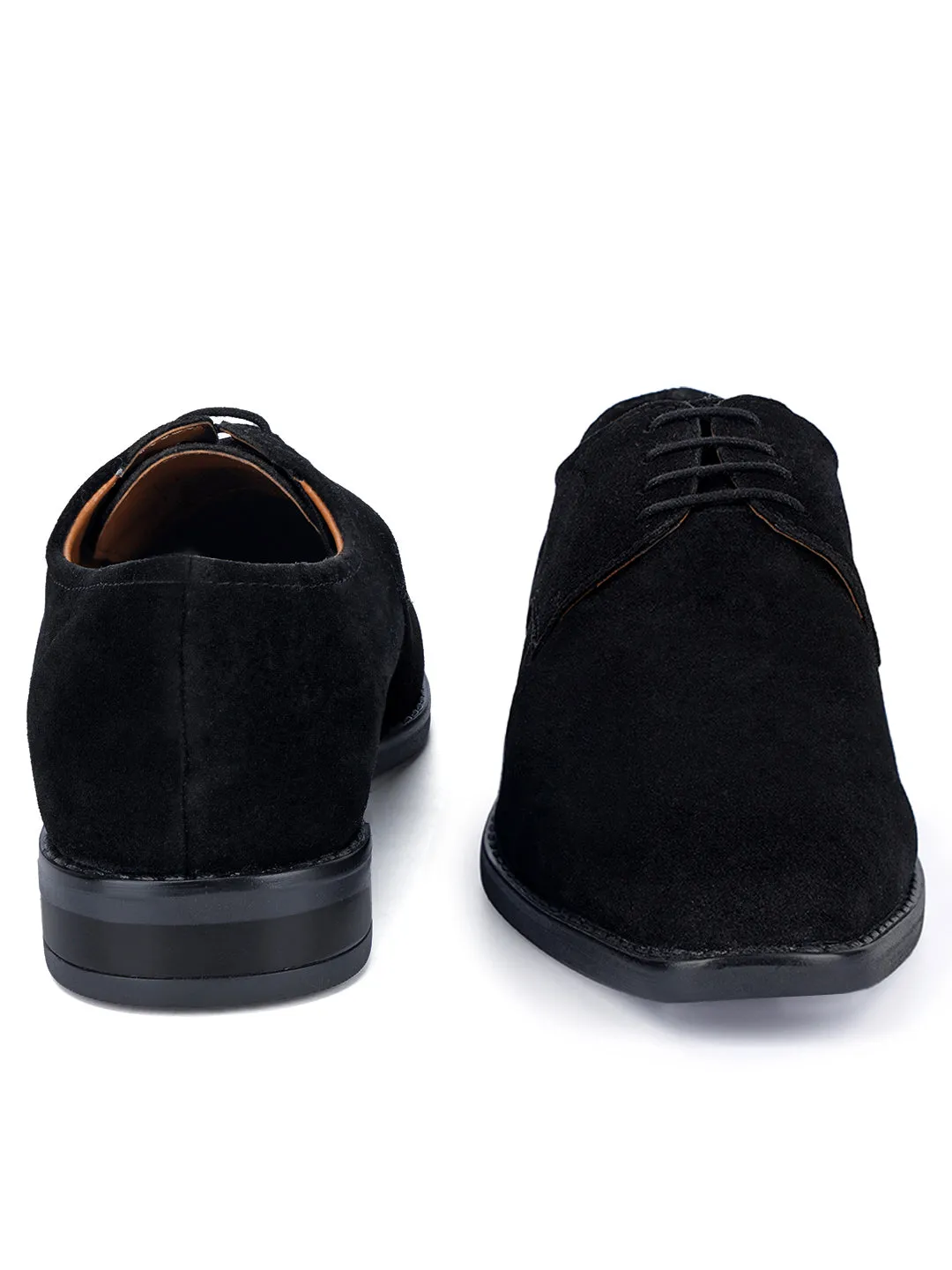 Obsidian Black Italian Suede Leather Shoes Laceup British Style Handcrafted Casual Shoe for Men