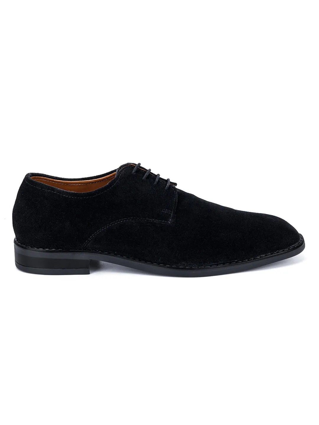 Obsidian Black Italian Suede Leather Shoes Laceup British Style Handcrafted Casual Shoe for Men