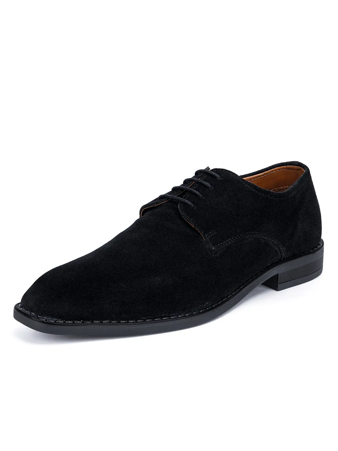 Obsidian Black Italian Suede Leather Shoes Laceup British Style Handcrafted Casual Shoe for Men