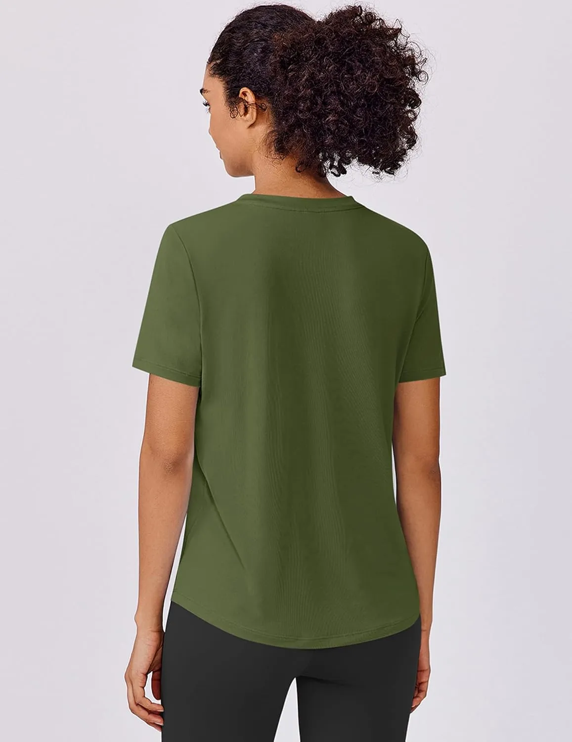 PINSPARK Soft Workout Tops for Women Short Sleeve UV Protection Shirt Quick Dry Athletic Swim Exercise Hiking Travel Shirts