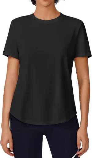 PINSPARK Soft Workout Tops for Women Short Sleeve UV Protection Shirt Quick Dry Athletic Swim Exercise Hiking Travel Shirts