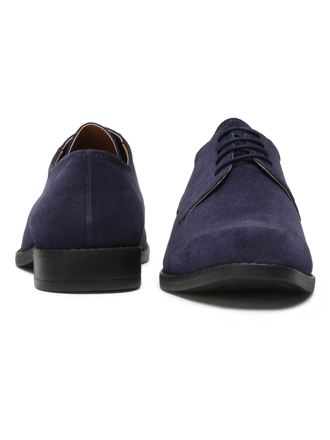 Prussian Blue Italian Suede Leather Shoes Laceup British Style Handcrafted Casual Shoe for Men