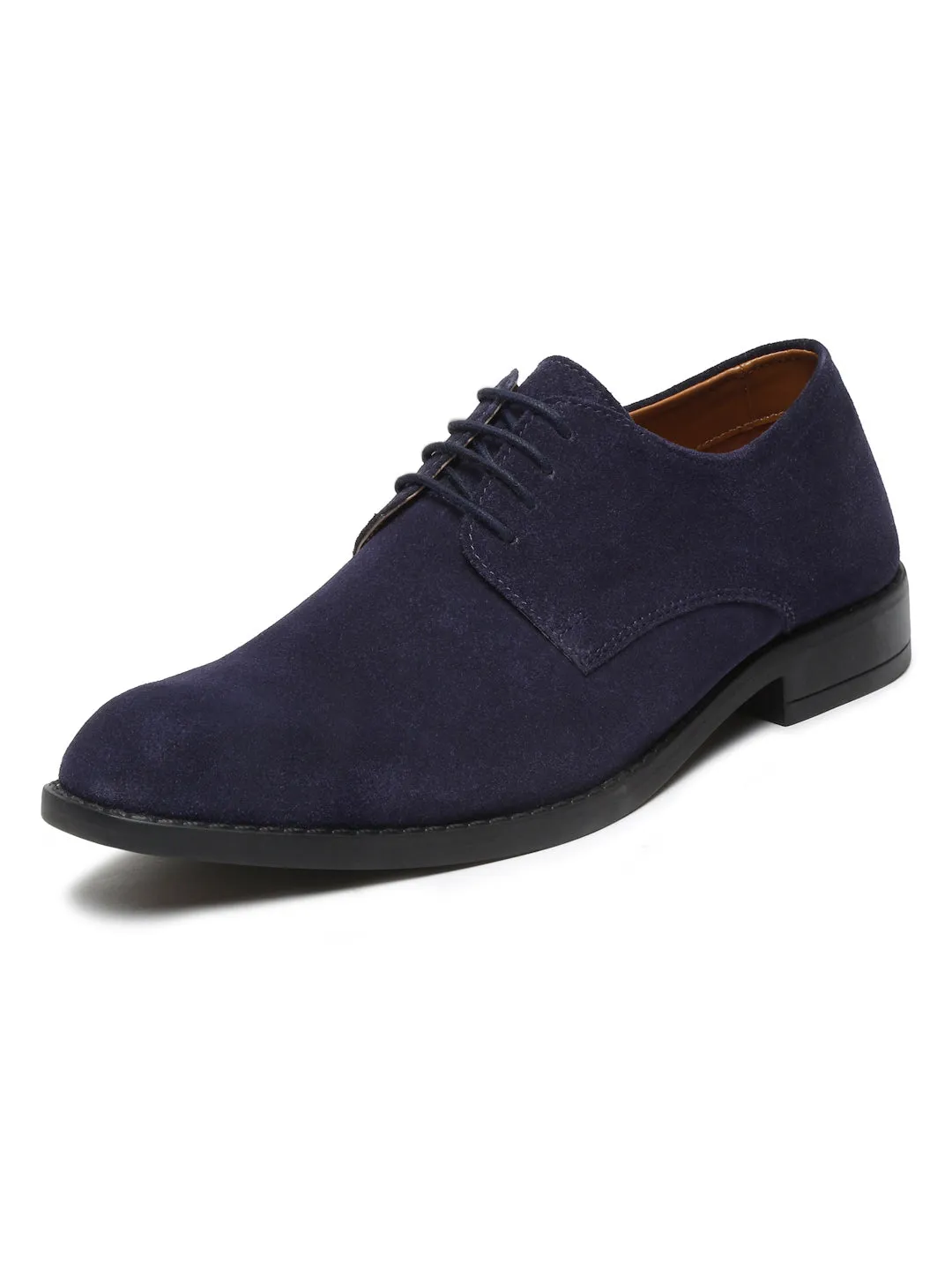 Prussian Blue Italian Suede Leather Shoes Laceup British Style Handcrafted Casual Shoe for Men