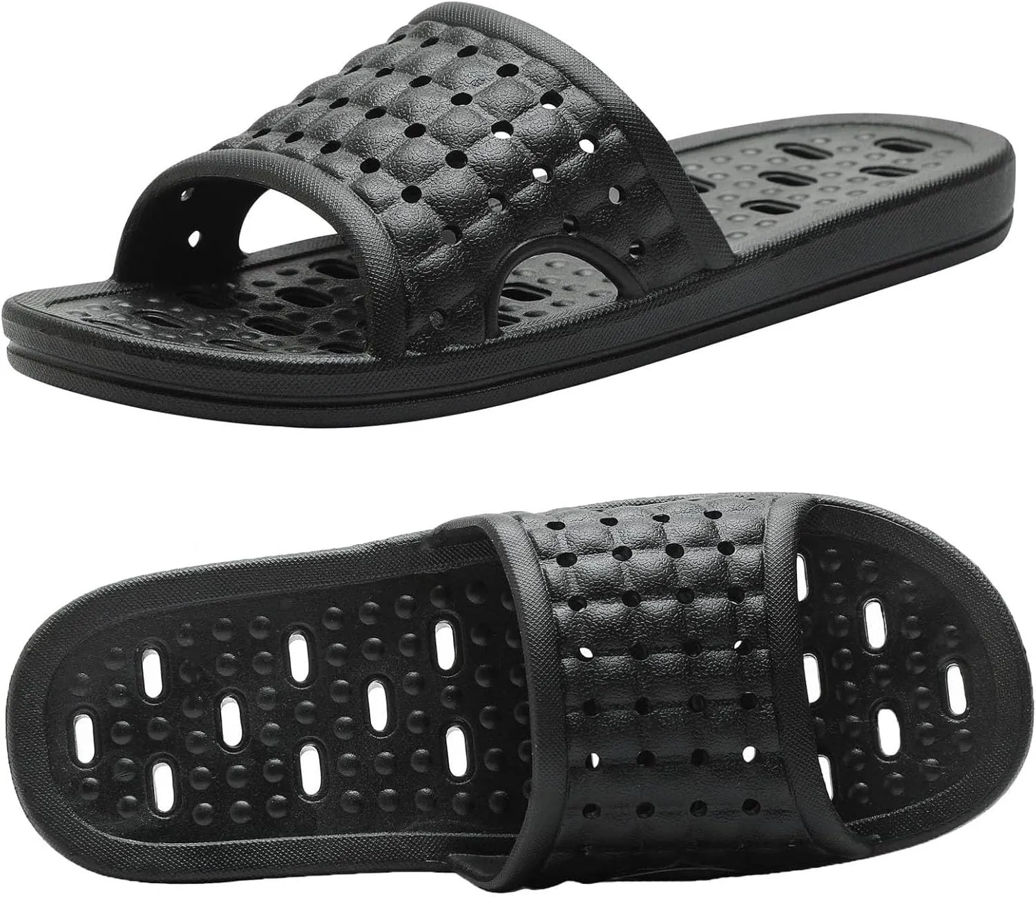 Quick Drying Shower Slippers non-slip Bathroom Slippers Drain Holes Shower Shoes for Women and Men Dorm pool gym