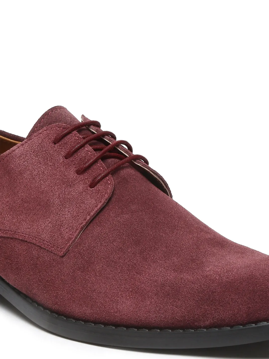 Rosewood Italian Suede Leather Shoes Laceup British Style Handcrafted Casual Shoe for Men