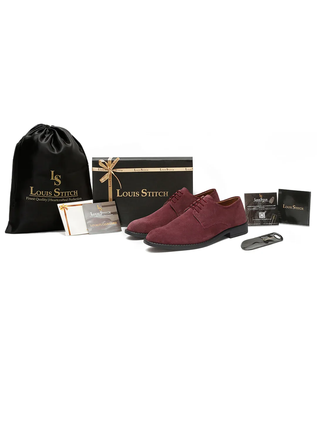 Rosewood Italian Suede Leather Shoes Laceup British Style Handcrafted Casual Shoe for Men