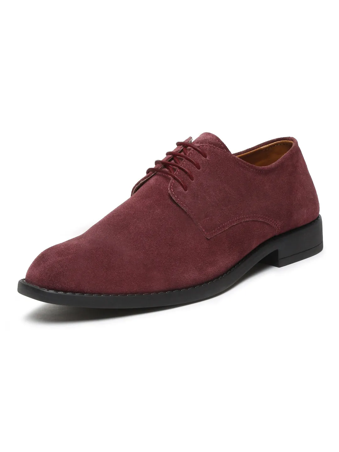 Rosewood Italian Suede Leather Shoes Laceup British Style Handcrafted Casual Shoe for Men