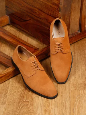 Russet Tan Italian Suede Leather Shoes Laceup British Style Handcrafted Casual Shoe for Men