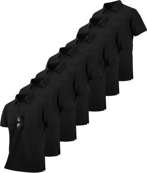 SCODI 7 Pack Polo Shirts for Men with Pocket Moisture Wicking Golf Polo Shirt Short Sleeve Outdoor Work Tactical Tshirt