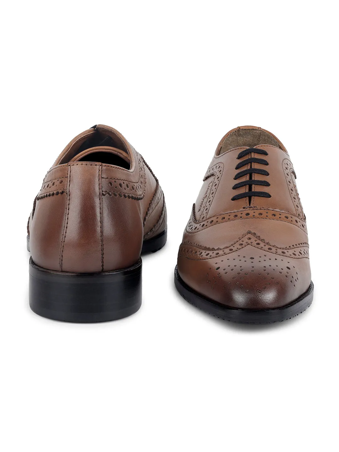 Tan Brogue Style Comfortable Laceups for Men