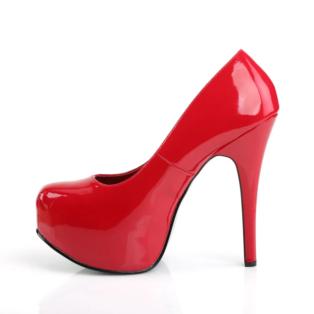TEEZE-06W Large Size Ladies Shoes Pleaser Pink Label Platform Red Pat