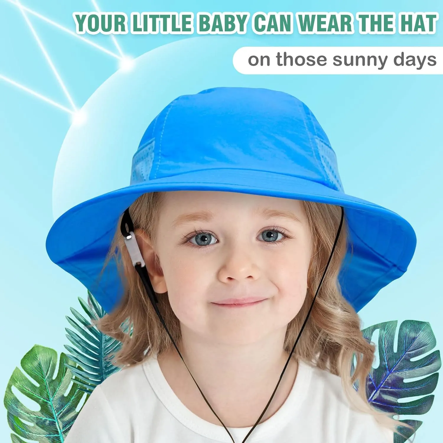 XIAOHAWANG Girls Sun Hat Baby Beach Hats Boys UPF 50  Kids Summer Protection Cap Toddler Breathable Caps Wide Brim Neck Flap