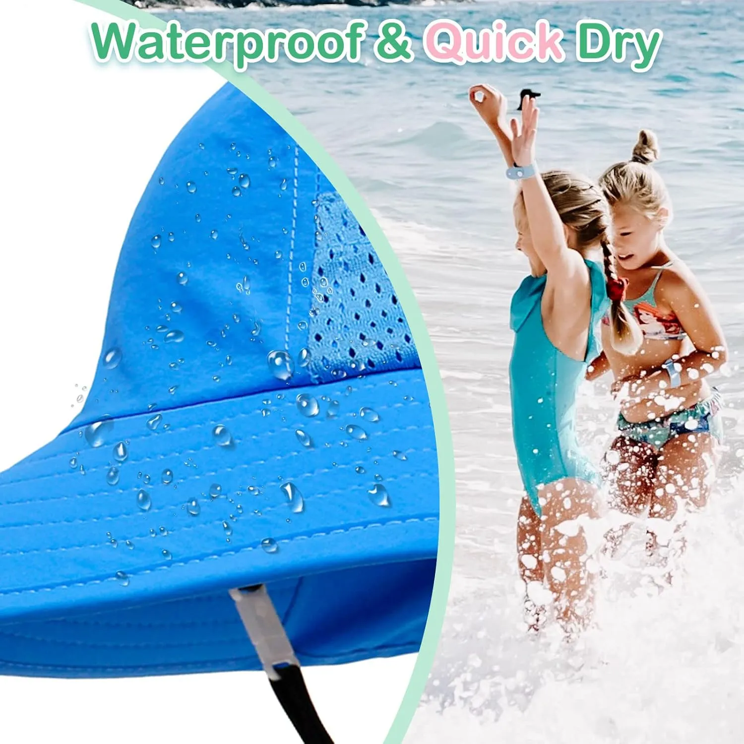 XIAOHAWANG Girls Sun Hat Baby Beach Hats Boys UPF 50  Kids Summer Protection Cap Toddler Breathable Caps Wide Brim Neck Flap
