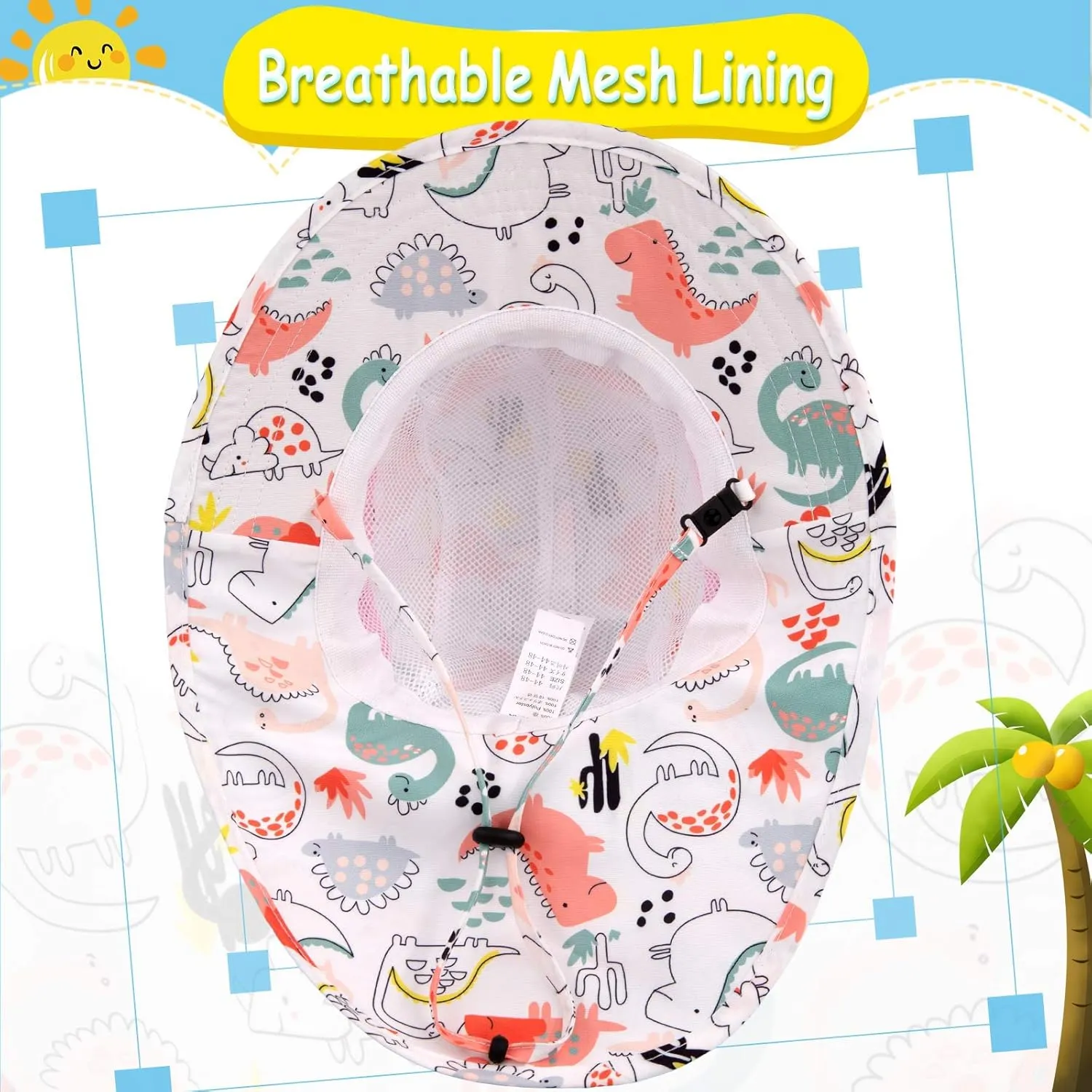 XIAOHAWANG Girls Sun Hat Baby Beach Hats Boys UPF 50  Kids Summer Protection Cap Toddler Breathable Caps Wide Brim Neck Flap