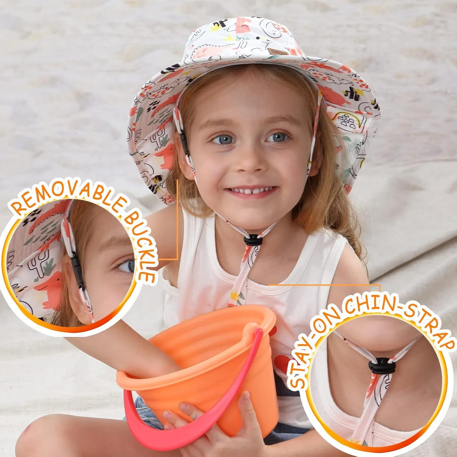 XIAOHAWANG Girls Sun Hat Baby Beach Hats Boys UPF 50  Kids Summer Protection Cap Toddler Breathable Caps Wide Brim Neck Flap